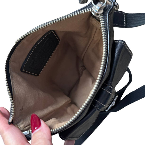 Y2K Coach Hamilton Black Leather Crossbody Bag Vintage - Picture 6 of 7